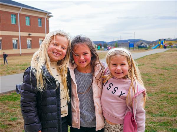 three girls outside